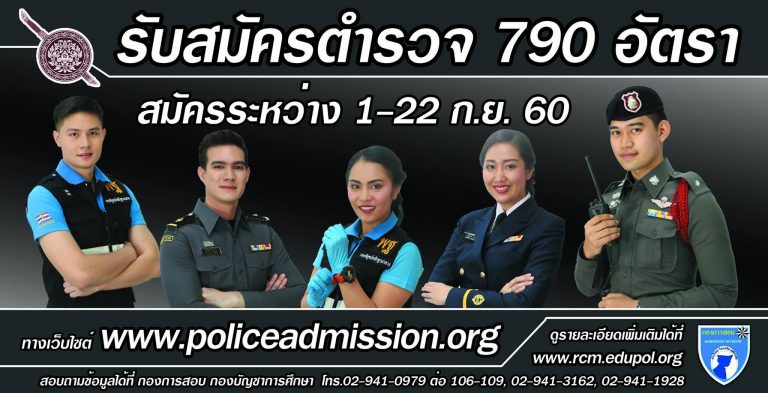 รับสมัครและสอบแข่งขันบุคคลภายนอก เพื่อบรรจุและแต่งตั้งเข้ารับราชการเป็นข้าราชการตำรวจ จำนวน 790 อัตรา
